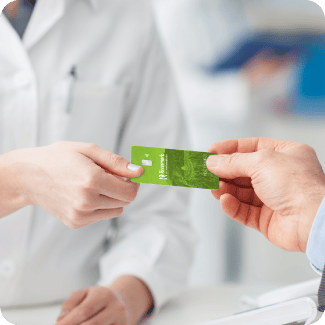 A person paying with their HSA Checking debit card