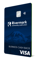 The navy blue Rivermark Business Cash Back credit card.