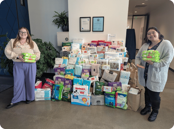 The Diaper donations collected by Rivermark.