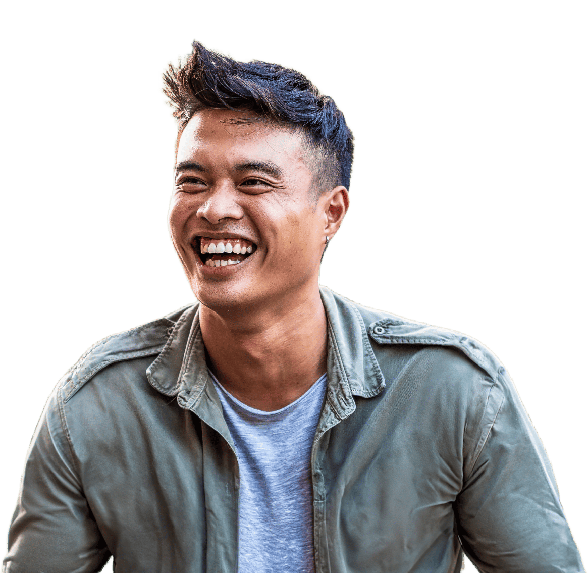 Happy man with big smile.