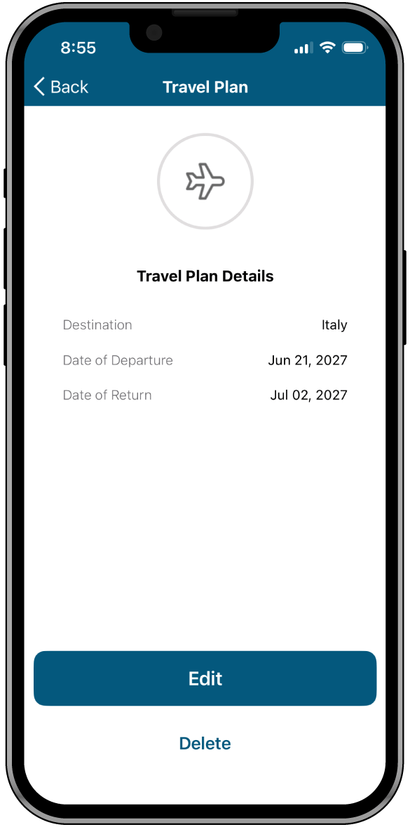Travel Notification Tool in Rivermark Digital Banking