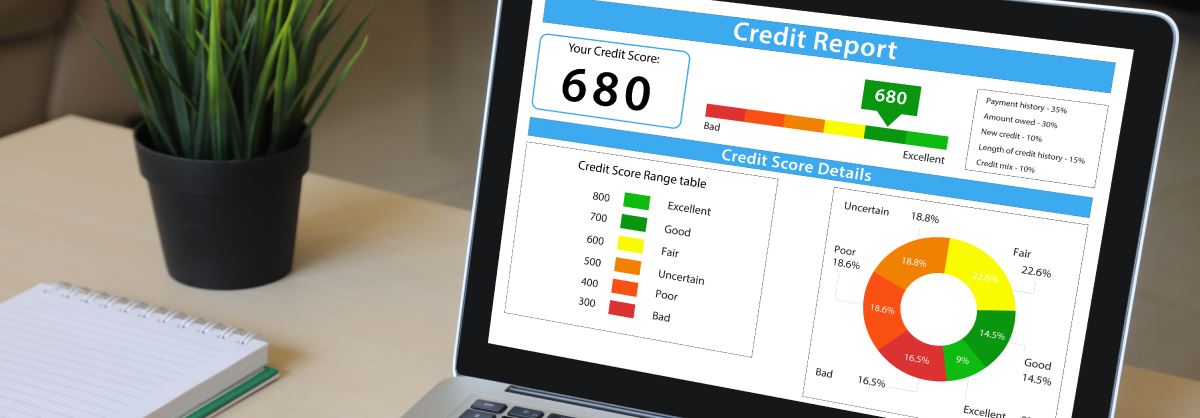 Credit report on laptop