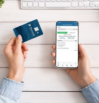 Rivermark debit card and mobile app.